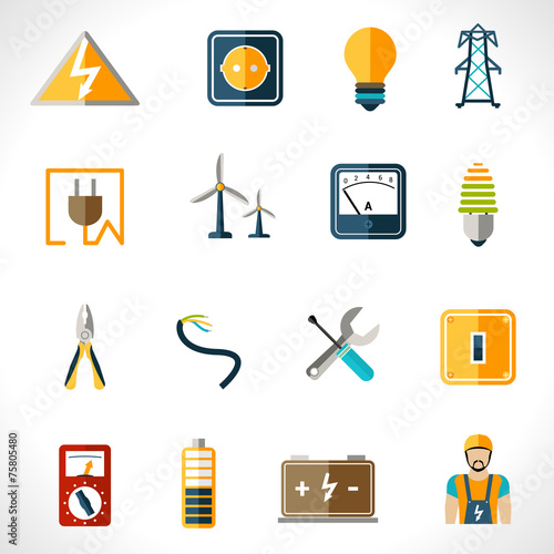 Electricity Icons Set