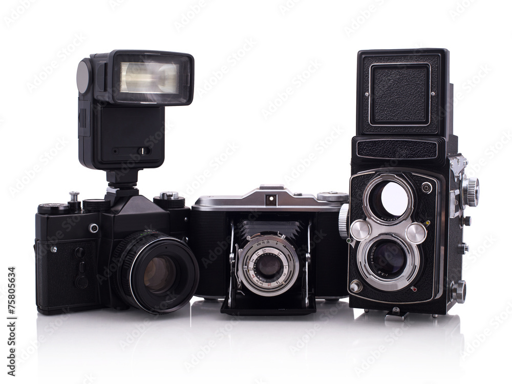 Three retro cameras