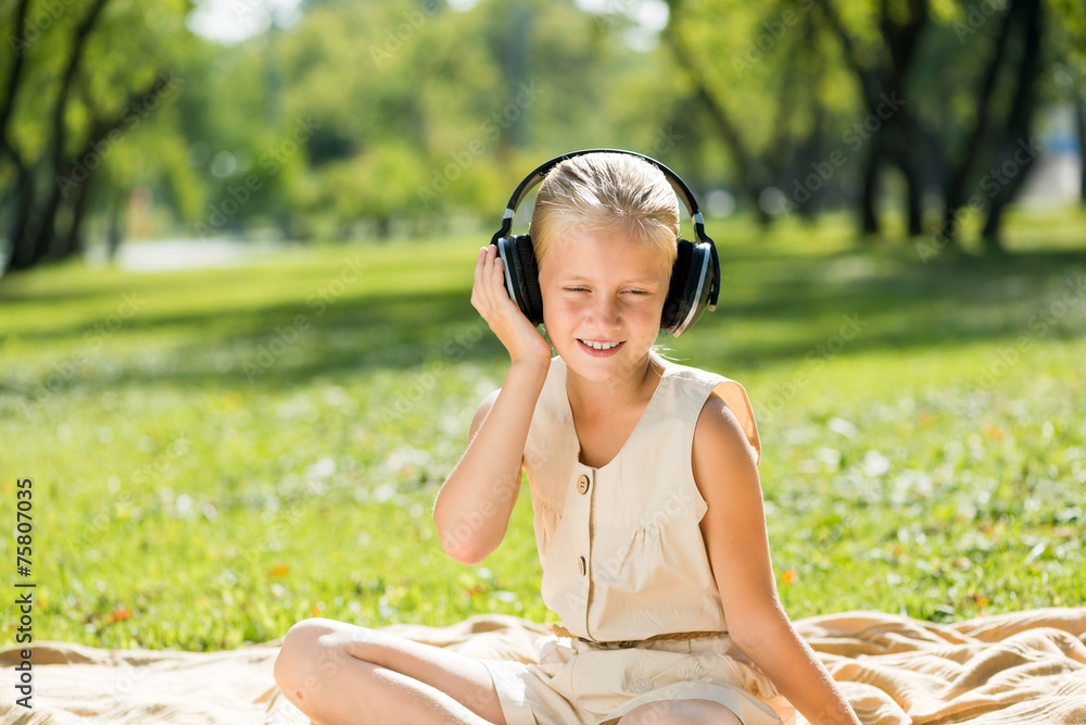 Girl enjoying music