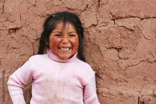 little peruvian laughing photo