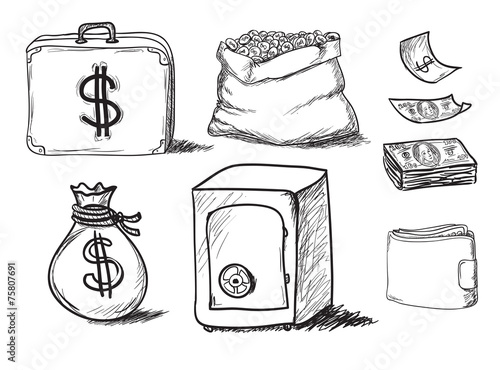 hand drawn business icons
