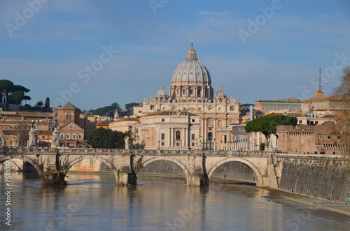 Saint Peter's Basilica, view from river Tiber, Rome © lucazzitto