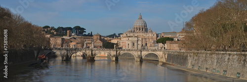 Saint Peter's Basilica, view from river Tiber, Rome