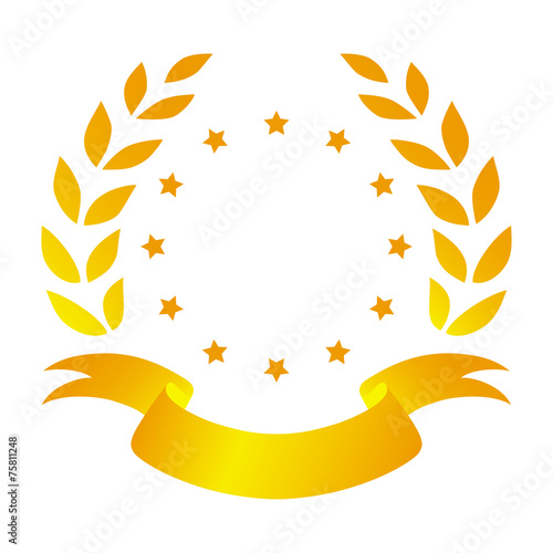 Laurel wreath with ribbon and stars