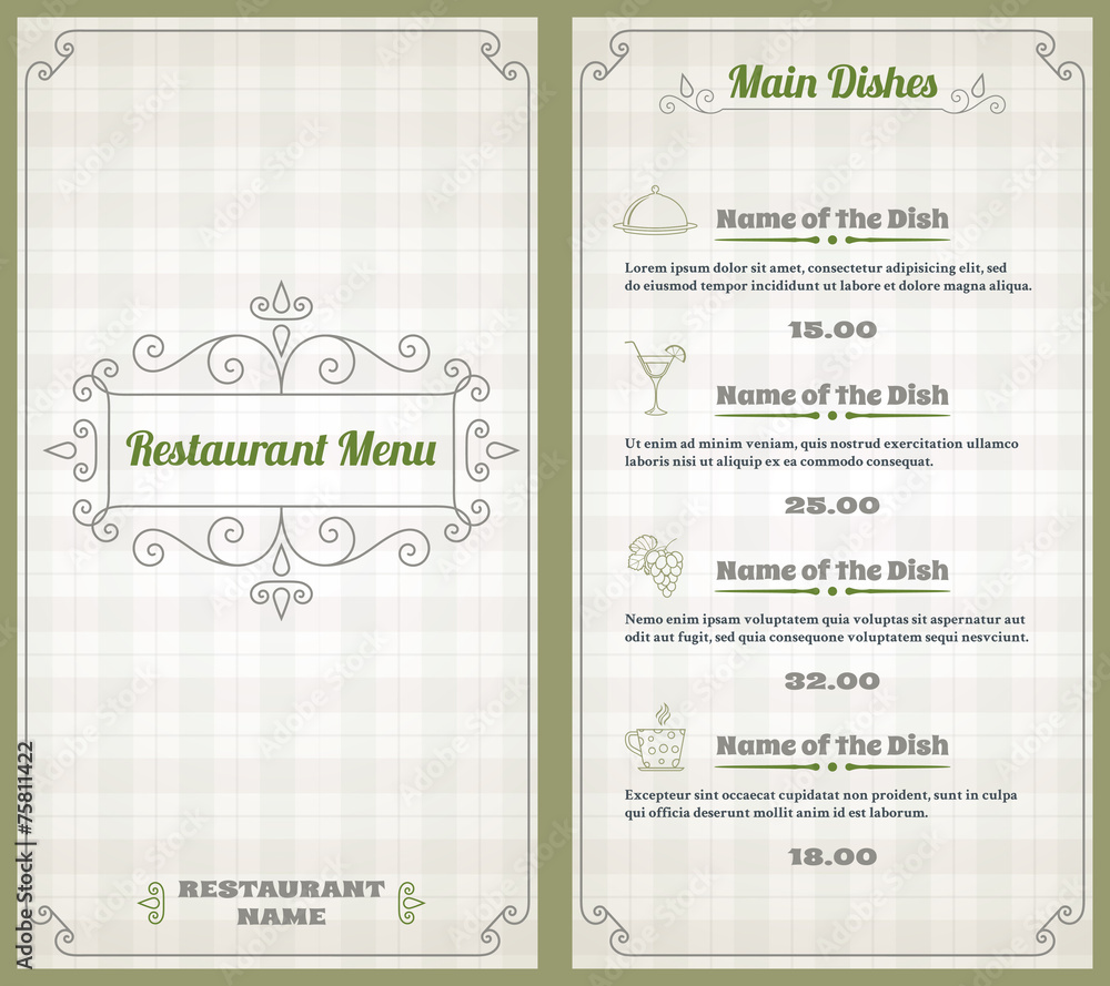 Obraz premium Restaurant menu template