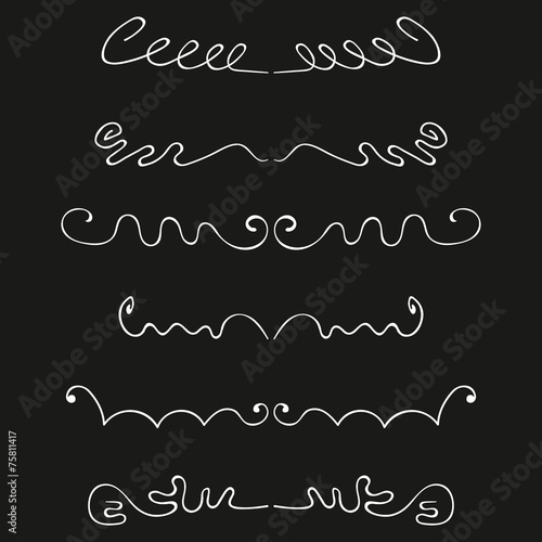 Set of decorative borders, vector elements and ornaments