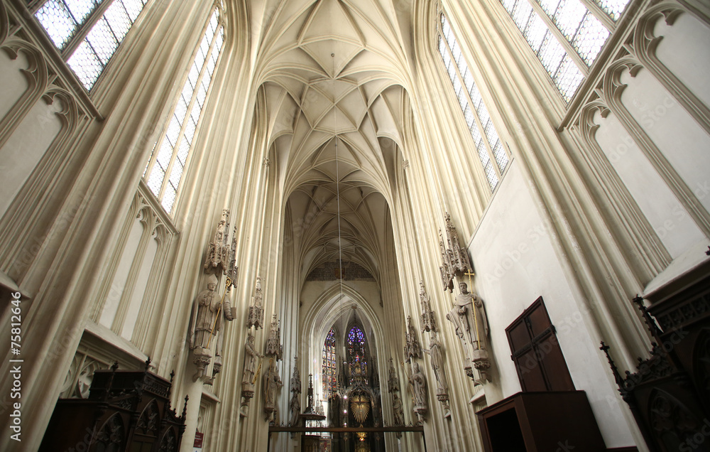 Fototapeta premium Interior of Maria am Gestade church in Vienna. 