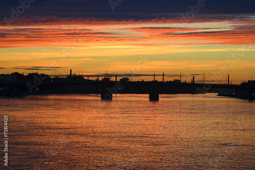 Neva river at sunset © konstan