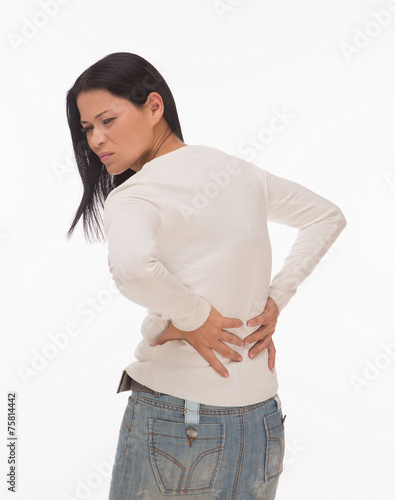 Woman feel pain in back