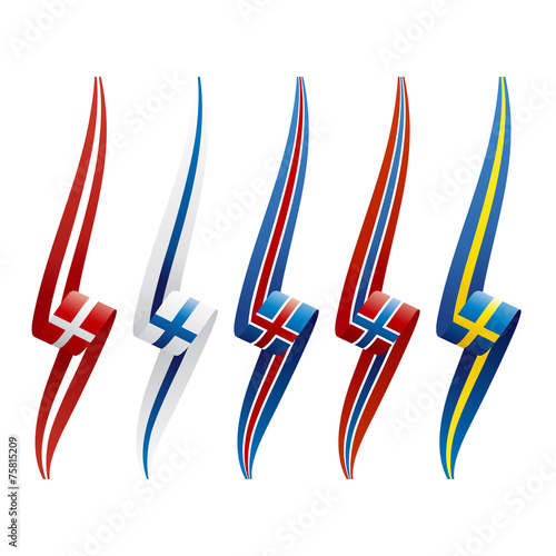 Abstract color background North Europe flag vector