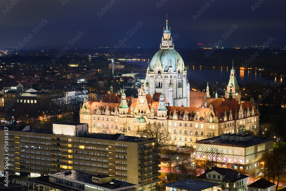 Obraz premium Rathaus von Hannover, Deutschland