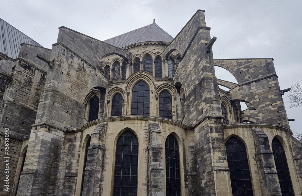 windows in Saint Remi Basilica in Reims, France.