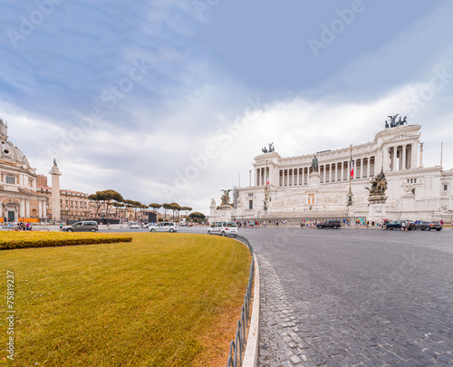 Photography Rome, Italy. Equestrian monument to Victor Emmanuel II near Vitt