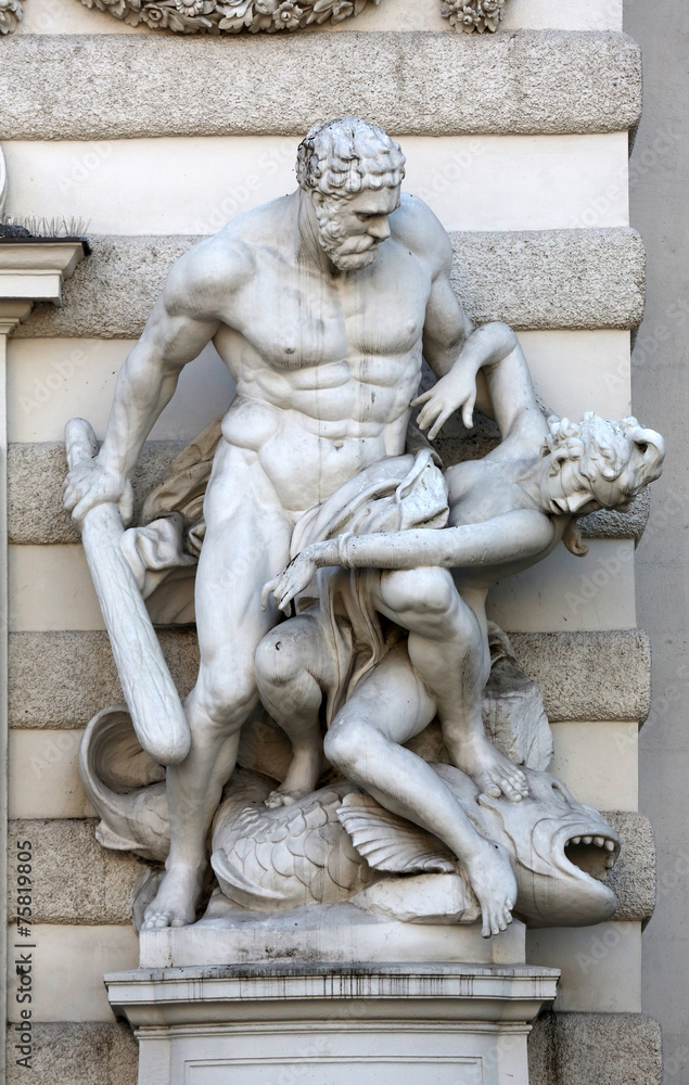 Fototapeta premium Hercules statue at the Royal Palace Hofburg in Vienna, Austria
