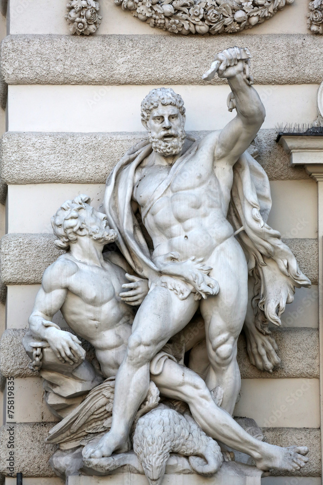 Hercules statue at the Royal Palace Hofburg in Vienna, Austria