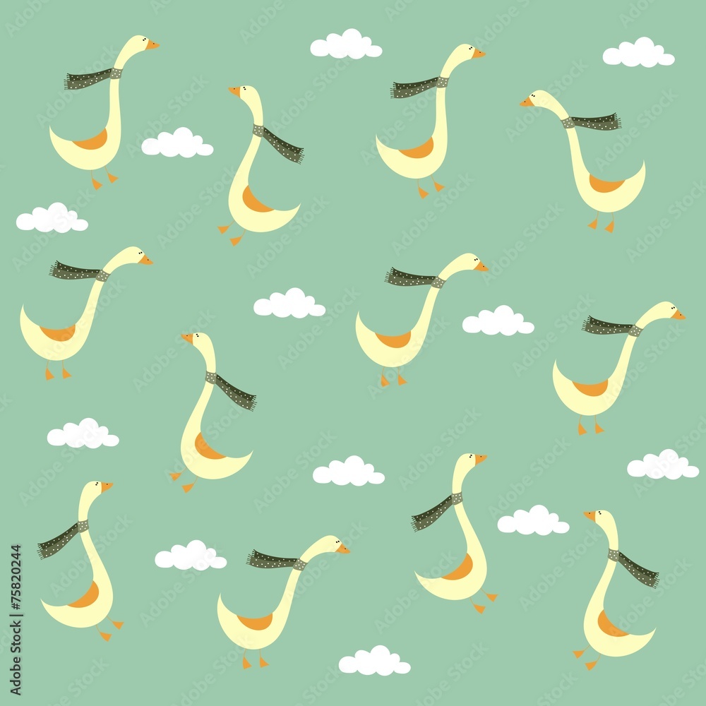farm goose pattern Stock Vector Adobe Stock