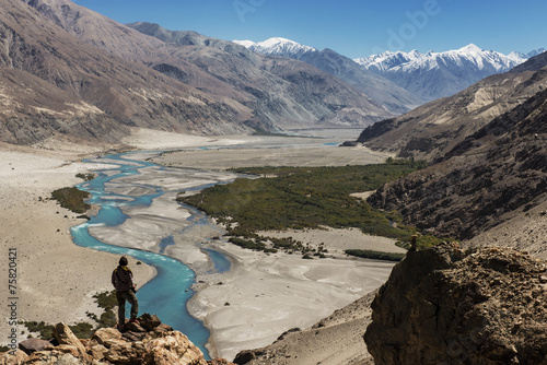 Shyok river in Nubra valley Ladakh ,Jammu & Kashmir, India photo