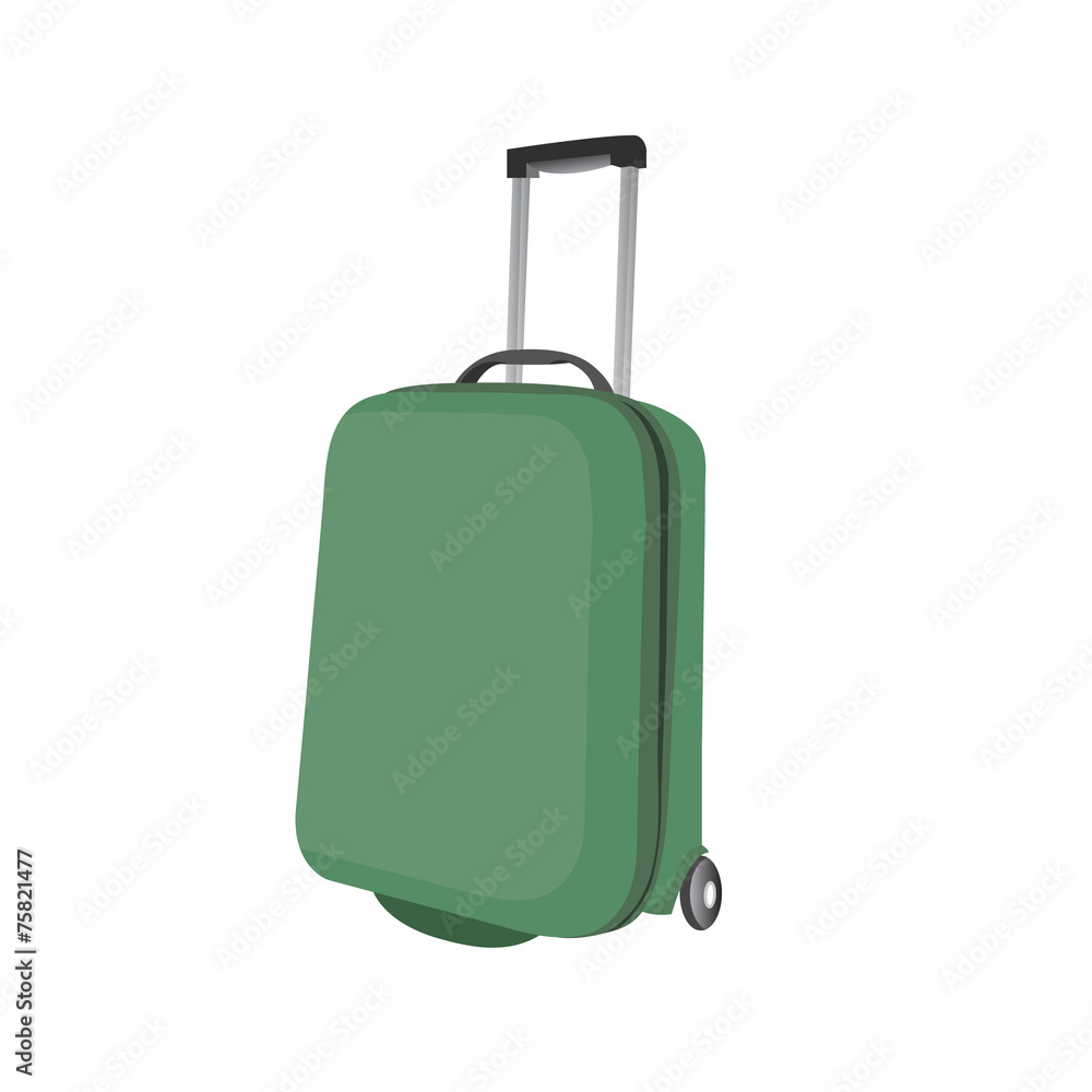 Classic green plastic luggage suitcase for air or road travel. V Classic green plastic luggage suitcase for air or road travel. V