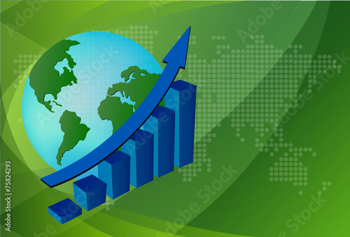 Business graph with world background. Vector File also available