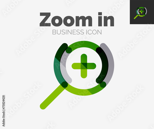 Minimal line design logo, zoom icon