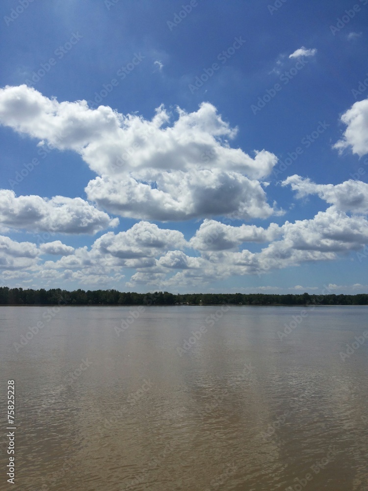 Beautiful clouds over river