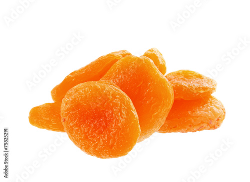 dried apricots isolated on white background