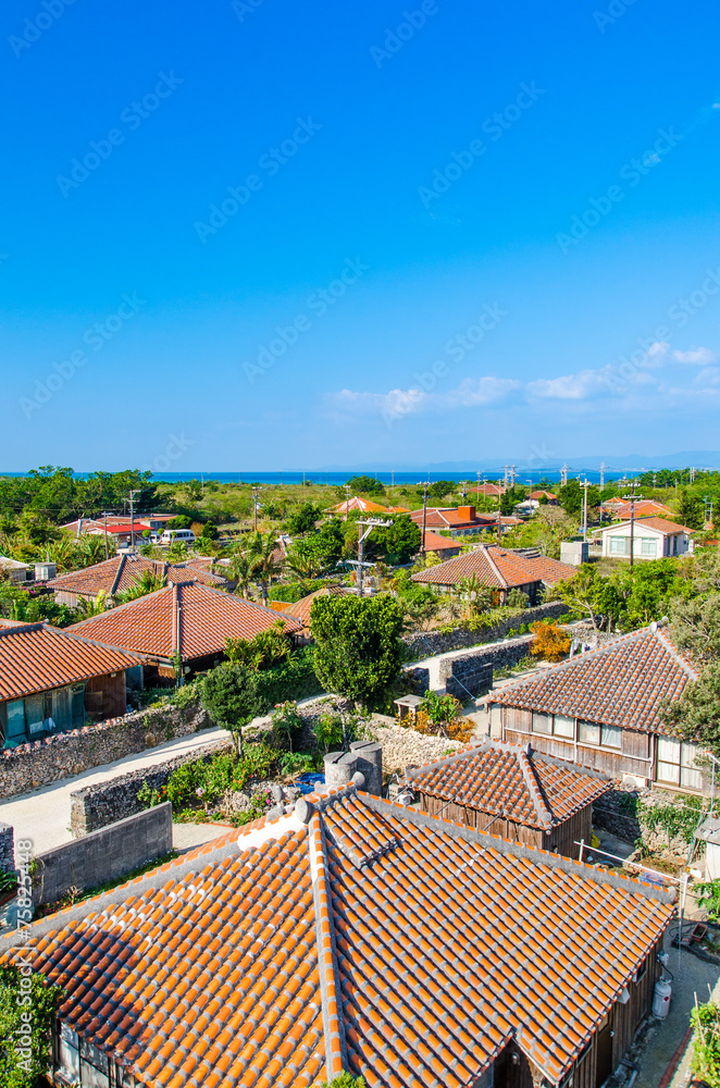 Obraz premium 沖縄県 竹富島 なごみの塔からの風景