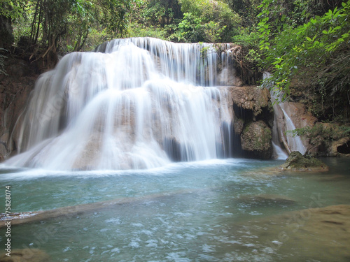 Beautiful Waterfall in Kanchanaburi Province   Thailand