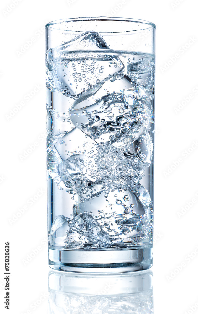 Glass of mineral carbonated water with ice Glass of mineral carbonated water with ice