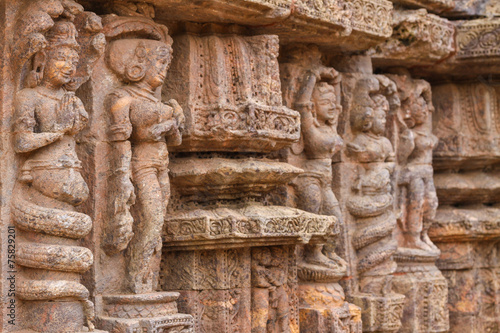 Ancient carvings of dancers in Konark