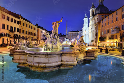 Piazza Navona, Neptune Fountain, Rome