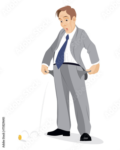 Businessman with empty pockets
