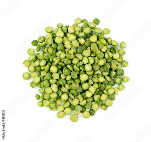 Pile of colorful vegetarian green split peas