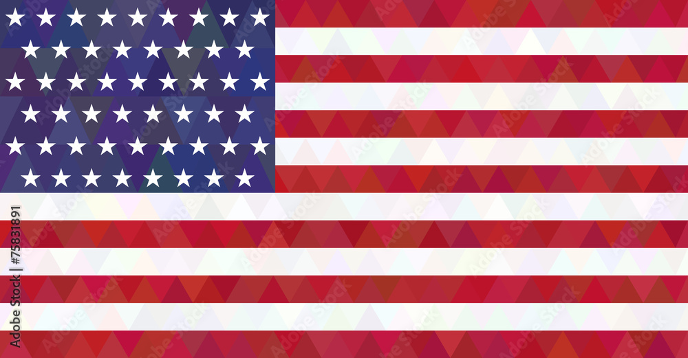 Naklejka premium USA flag. Triangle style.