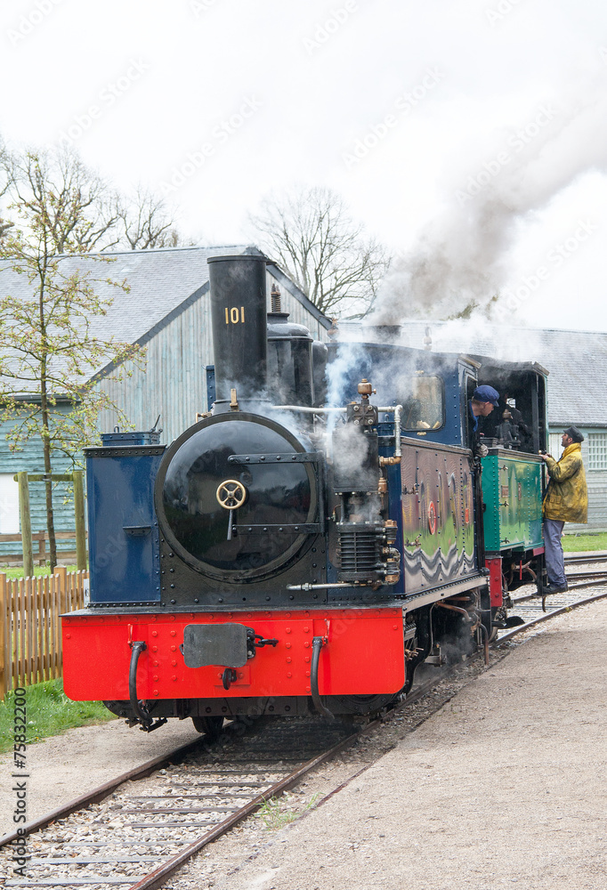 Fototapeta premium Locomotive à vapeur, 1905, en Baie de Somme, Picardie