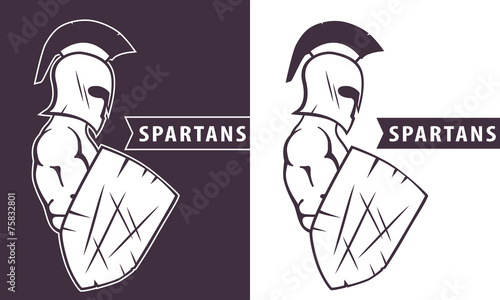 spartan warrior with shield vector illustration, eps10