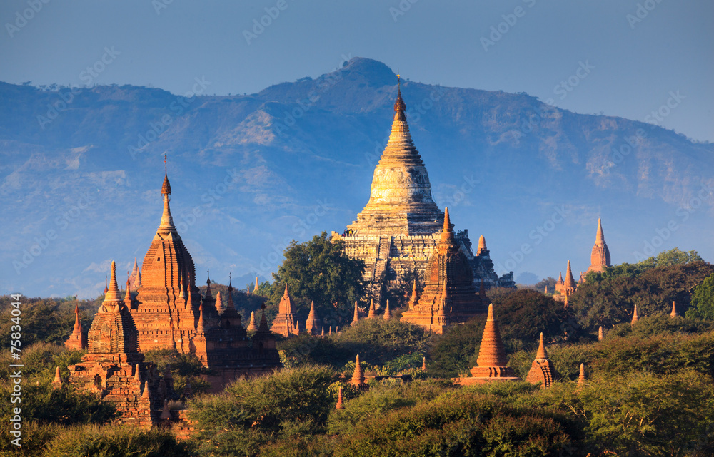 The Temples of Bagan at sunset, Bagan, Myanmar The Temples of Bagan at sunset, Bagan, Myanmar