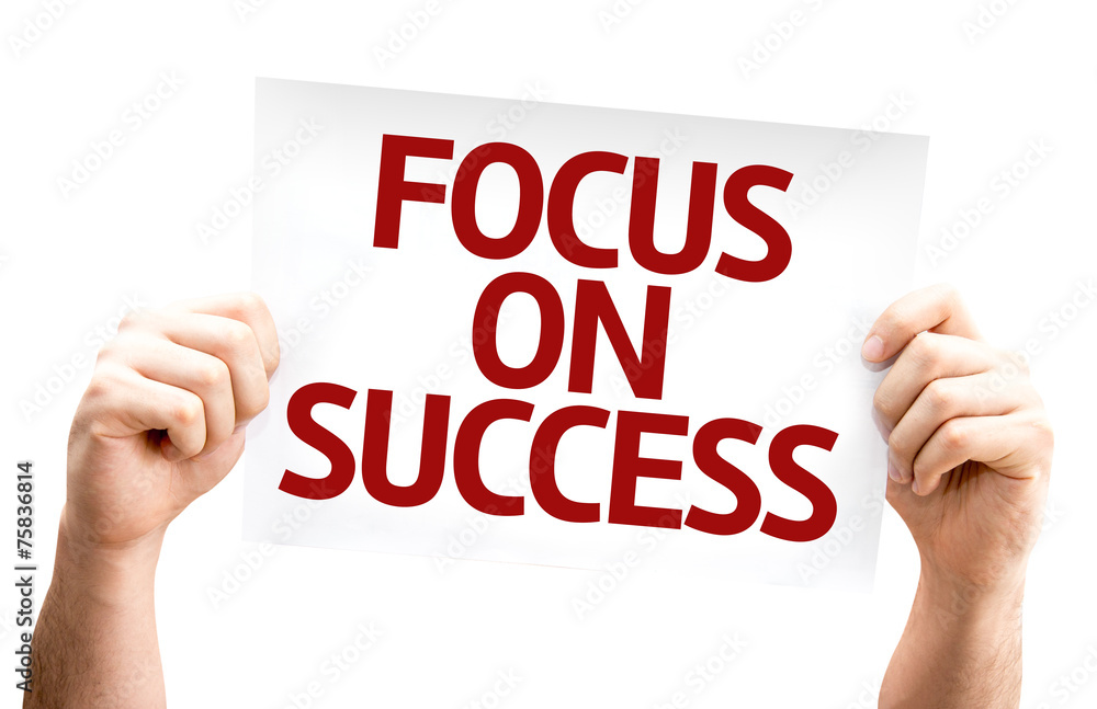 Focus on Success card isolated on white background Focus on Success card isolated on white background