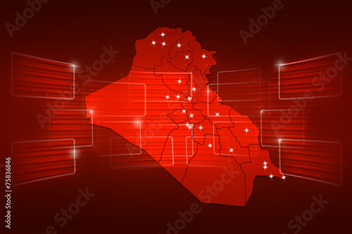 Iraq Map World map News Communication red