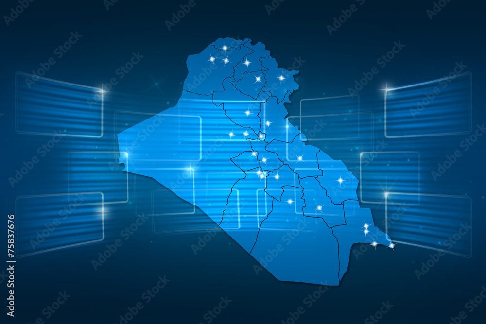 Iraq Map World map News Communication blue