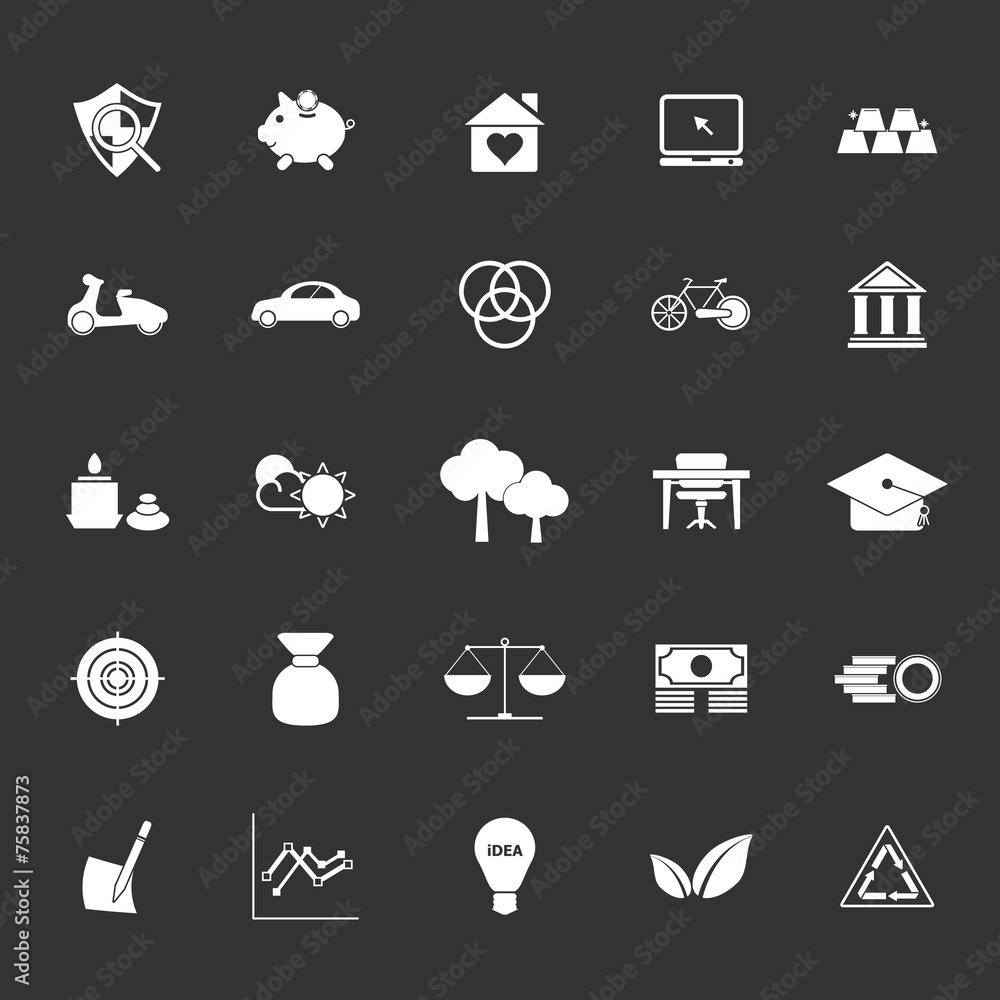 Sufficient economy icons on gray background Sufficient economy icons on gray background