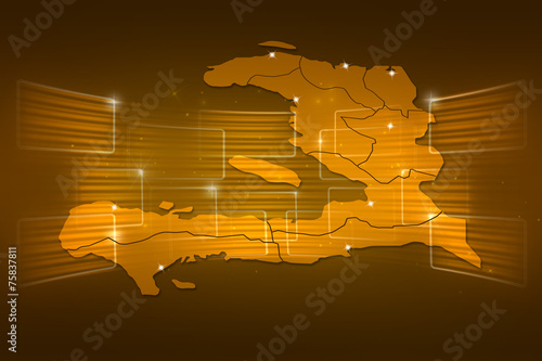 Haiti Map World map News Communication yellow gold