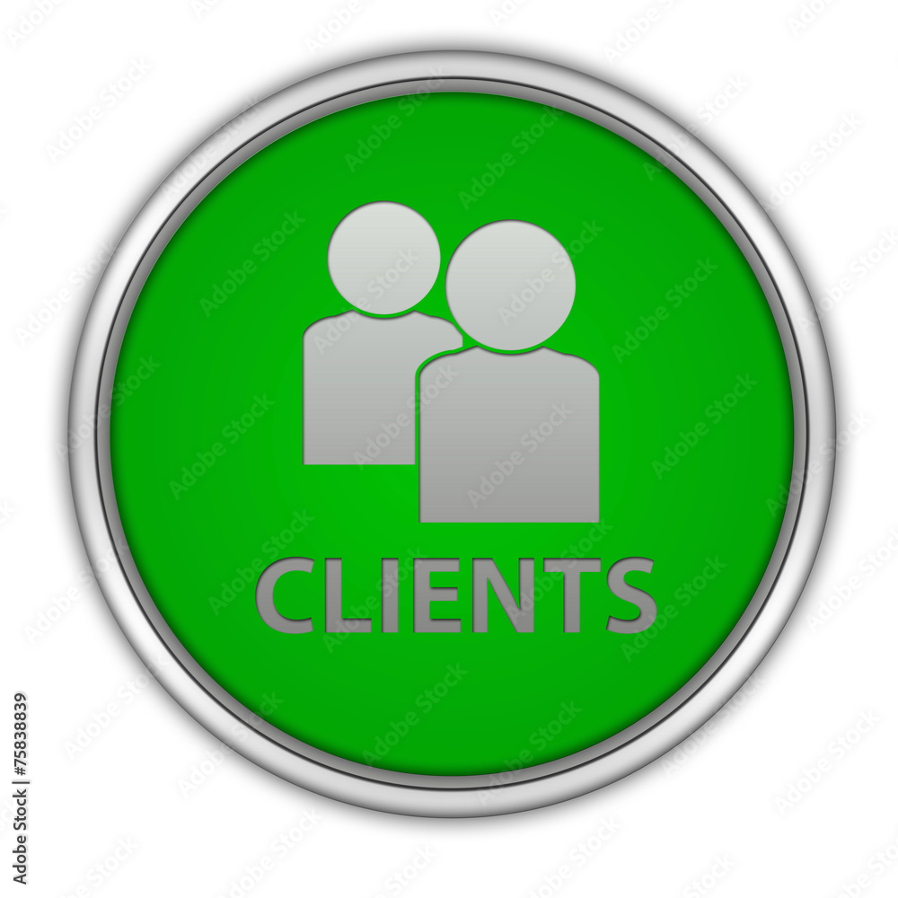 Client circular icon on white background Client circular icon on white background