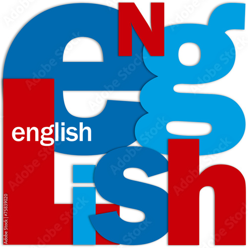 "ENGLISH" Letter Collage (foreign language learn class course)