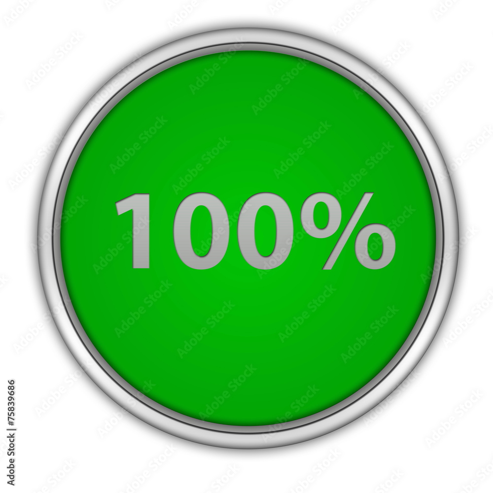 Hundred percent circular icon on white background Hundred percent circular icon on white background