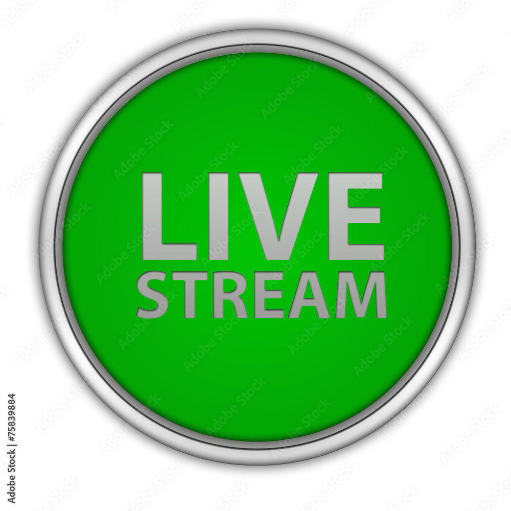 Live stream circular icon on white background Live stream circular icon on white background
