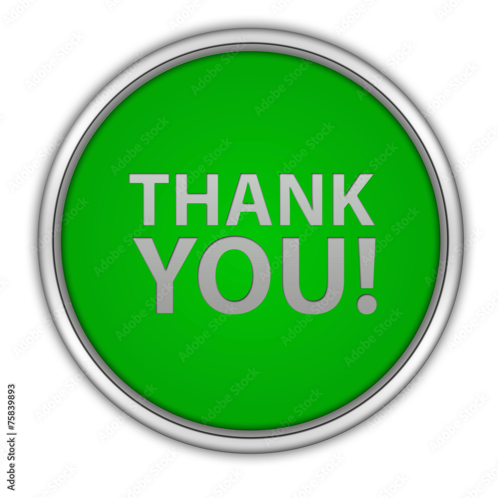 Thank you circular icon on white background Thank you circular icon on white background