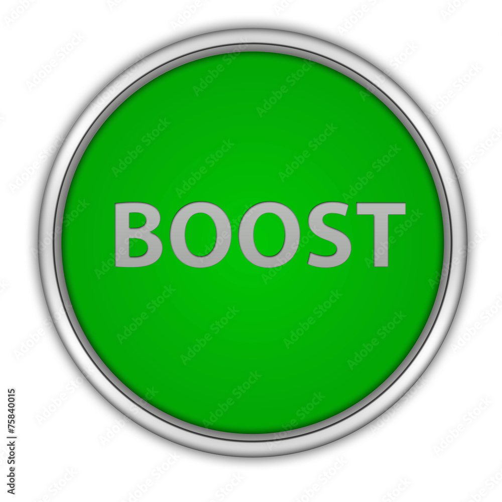 Boost circular icon on white background Boost circular icon on white background
