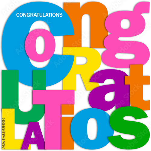 "CONGRATULATIONS" Letter Collage (card well done achievement)
