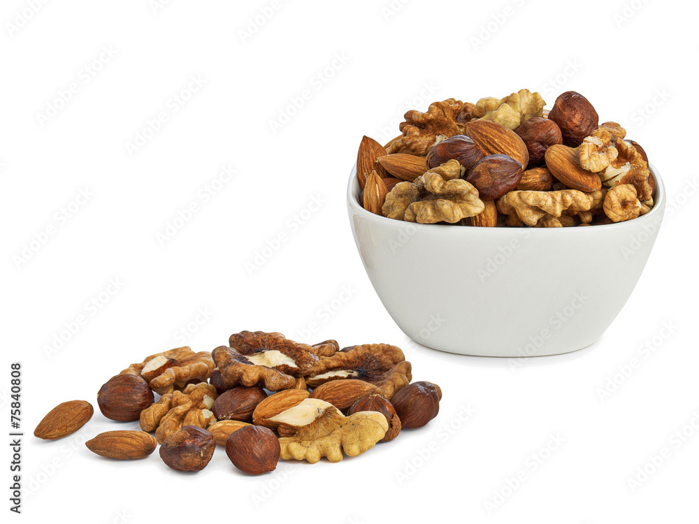 Nuts isolated on white background Nuts isolated on white background